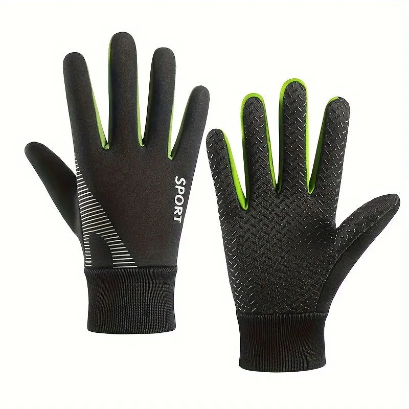 1pc Kids Winter Thickened Ski Gloves, Unisex Warm Snow Gloves for Boys & Girls, Non-Slip Grip, Washable Knitted Fabric, Polyester, for Outdoor Snow Play, Suitable for 4-8 Years, Thanksgiving & Christmas Season