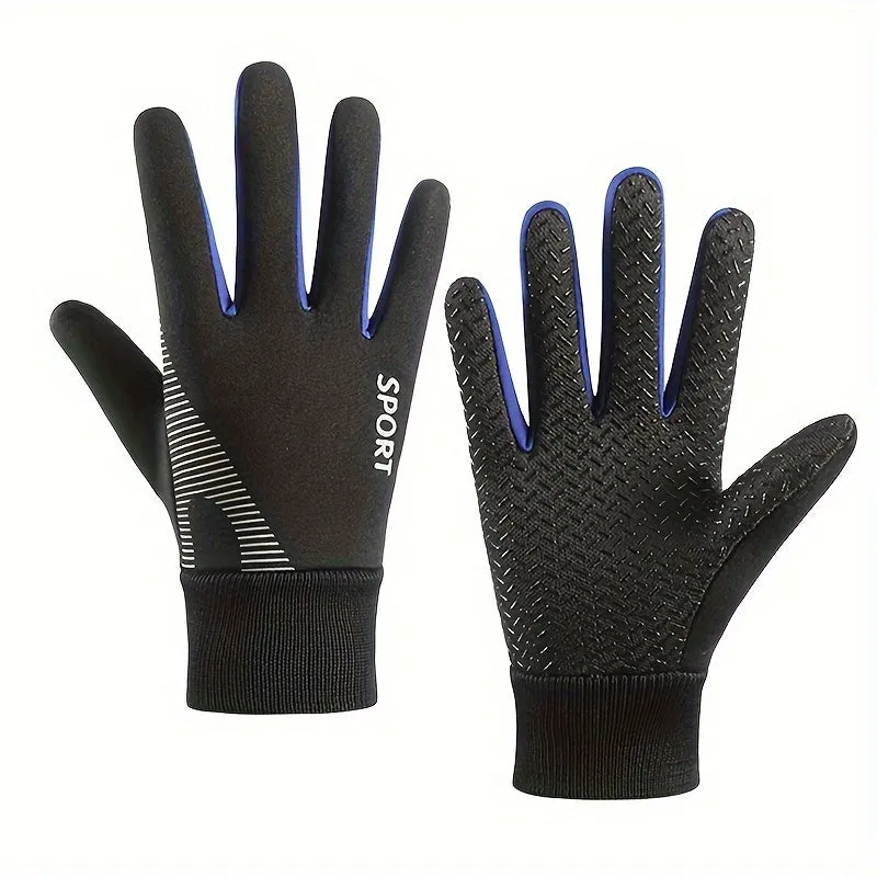 1pc Kids Winter Thickened Ski Gloves, Unisex Warm Snow Gloves for Boys & Girls, Non-Slip Grip, Washable Knitted Fabric, Polyester, for Outdoor Snow Play, Suitable for 4-8 Years, Thanksgiving & Christmas Season