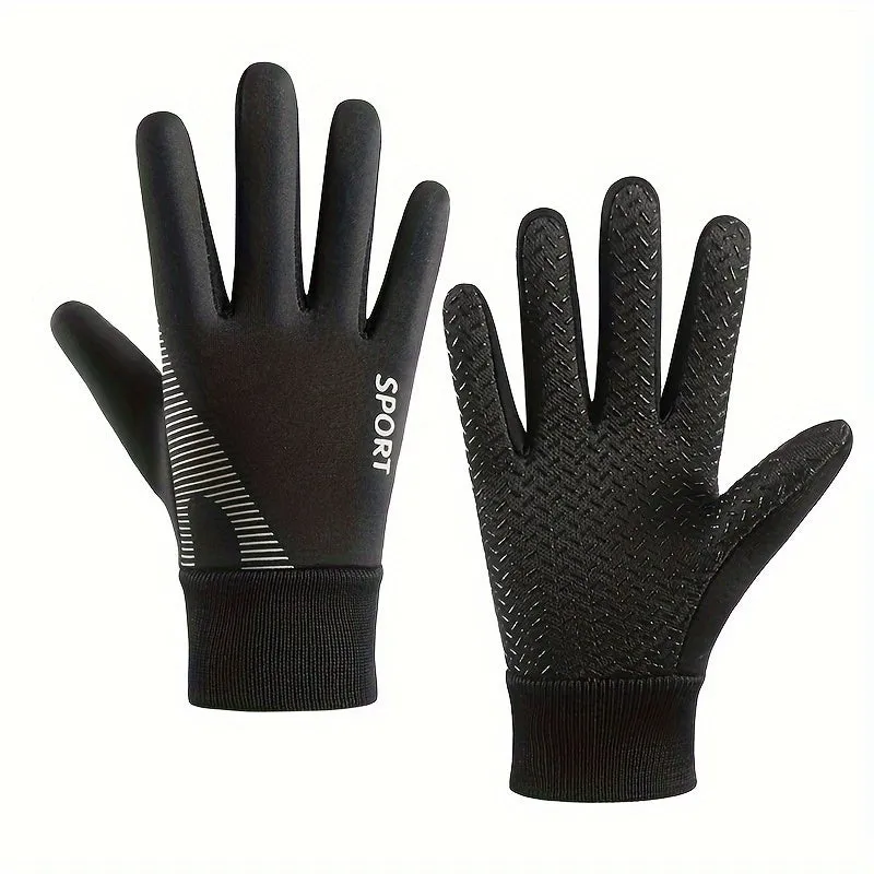 1pc Kids Winter Thickened Ski Gloves, Unisex Warm Snow Gloves for Boys & Girls, Non-Slip Grip, Washable Knitted Fabric, Polyester, for Outdoor Snow Play, Suitable for 4-8 Years, Thanksgiving & Christmas Season