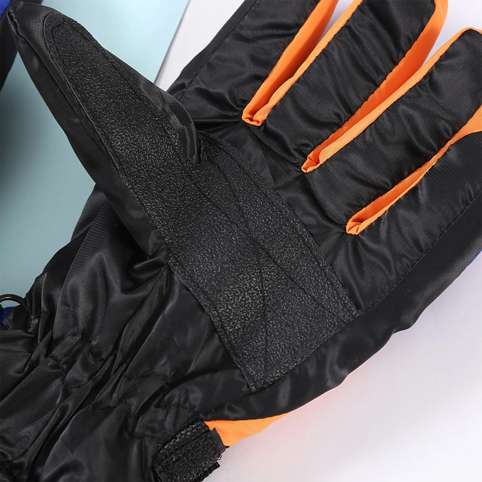 AirXing Children's Ski Gloves, Winter Thickened Warmth, Non-Slip Water-Resistant Fabric, Buckle Closure, Hand Washable, Cotton Blend, for Ages 3-6 Years - Blue