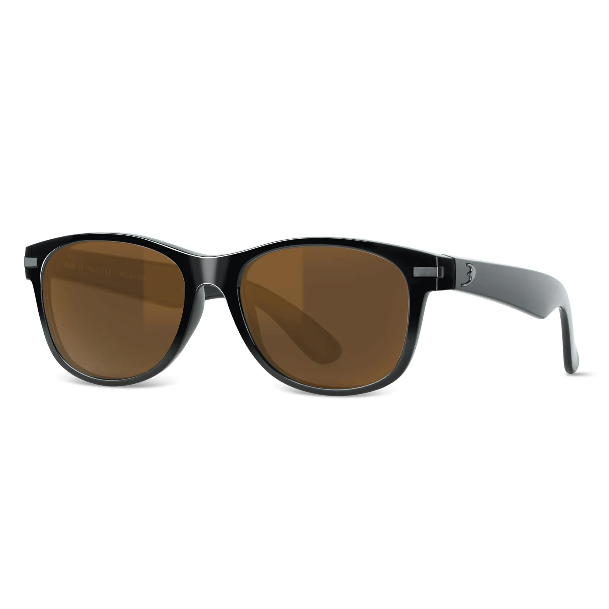 B.N.U.S Classic Unisex Sunglasses with Corning Glass Lenses, Polarized Option, Black/B-15
