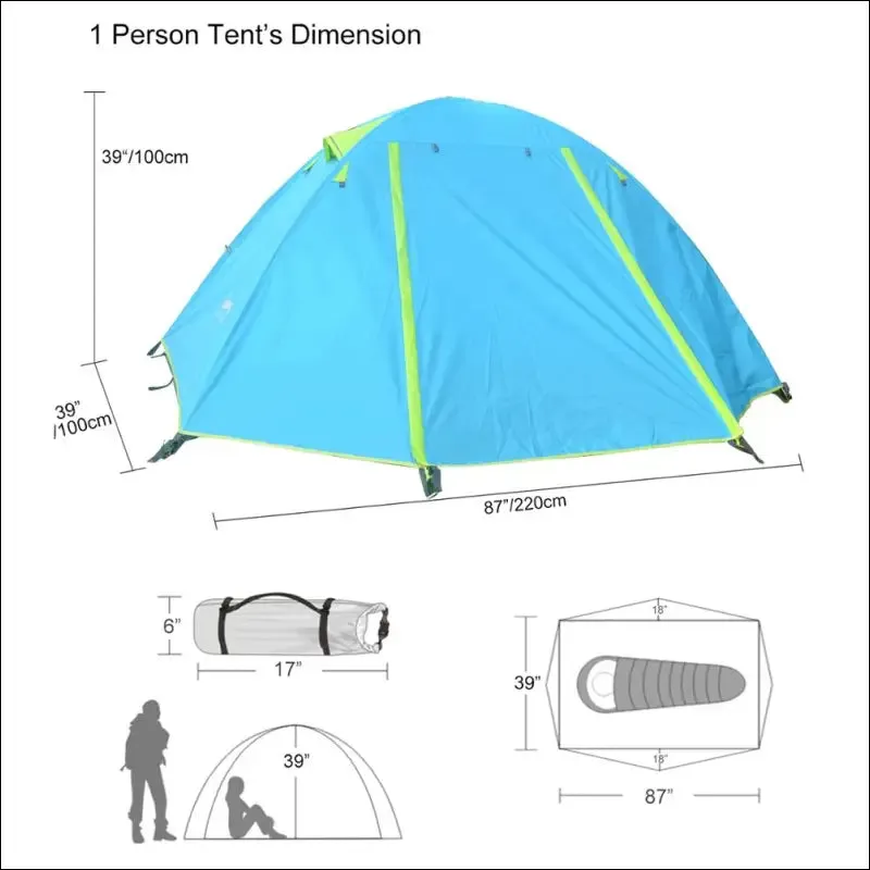 Desert&fox 1 person hiking tent single camping tents waterproof lightweight portable tent