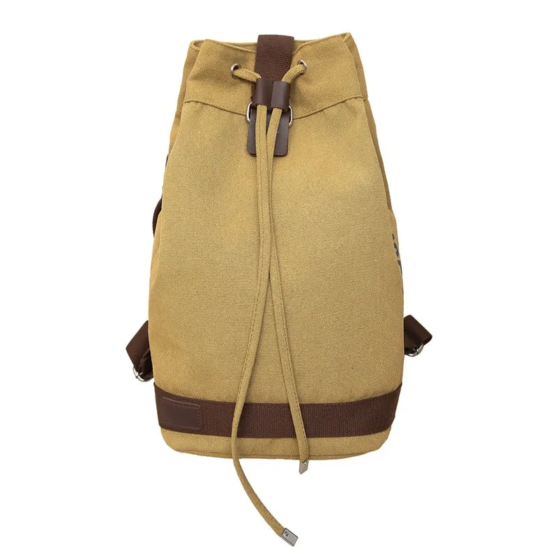 Drawstring Backpack Travel Mountain Climbing Sports Backpack Large Capacity Canvas Backpack Retro Casual College Students Bag