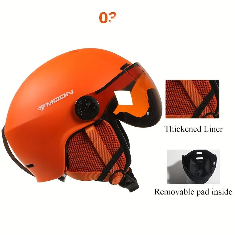 High-Quality PC EPS MOON Skiing Helmet Goggles for Outdoor Sports, Skateboard Helmets, and Ski Equipment