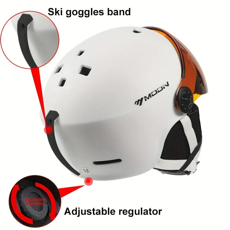 High-Quality PC EPS MOON Skiing Helmet Goggles for Outdoor Sports, Skateboard Helmets, and Ski Equipment