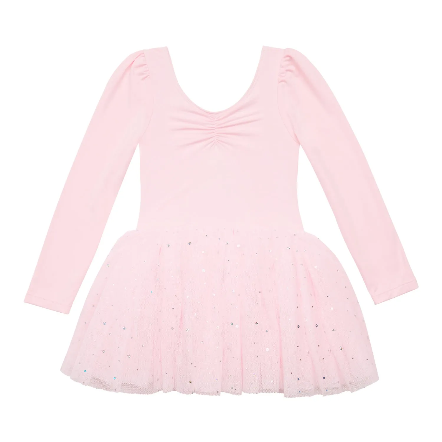 Kaia: Long Sleeve Tutu Dress with Sequins in Pink