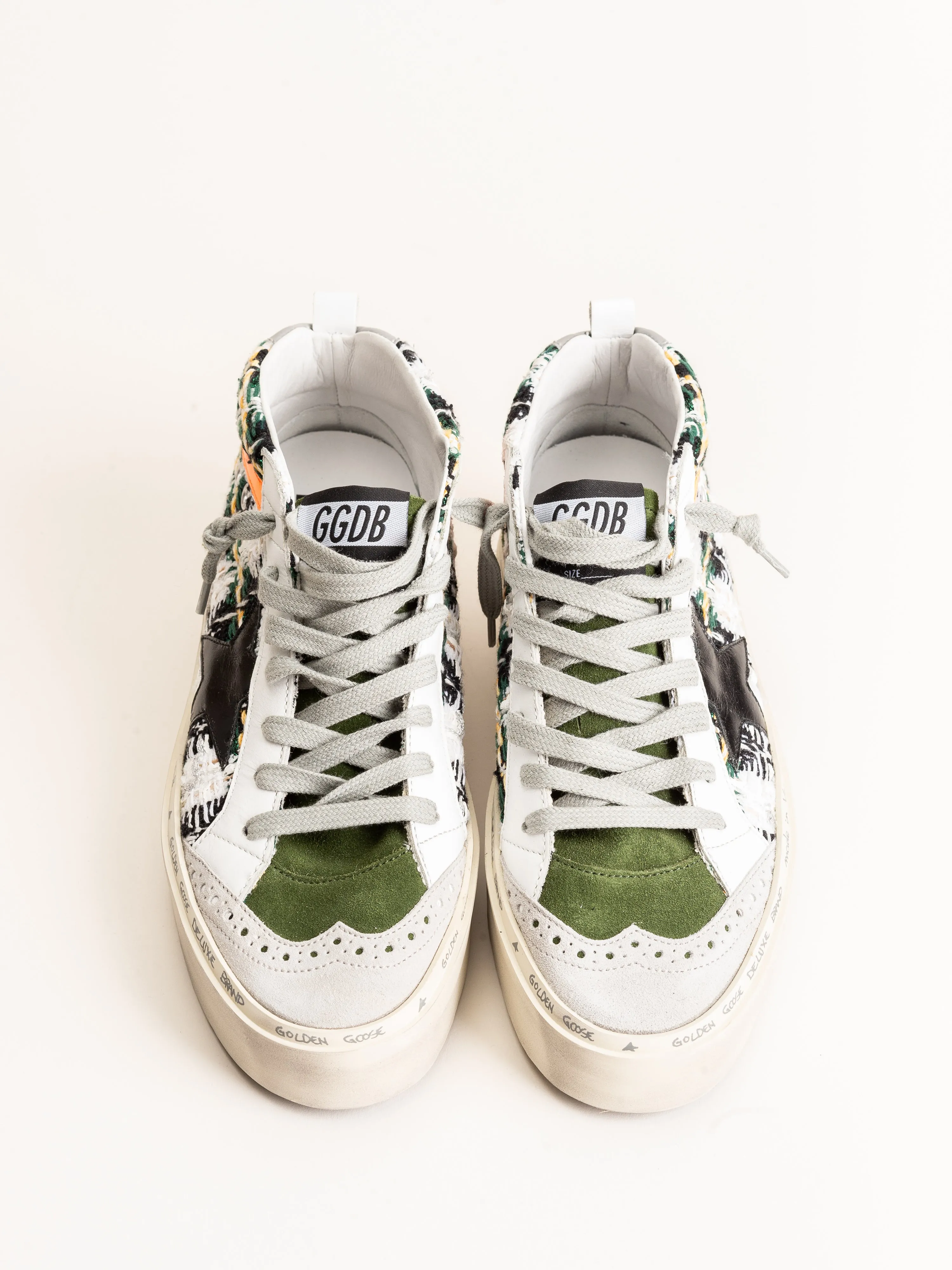 mid star platform sneaker - green boucle