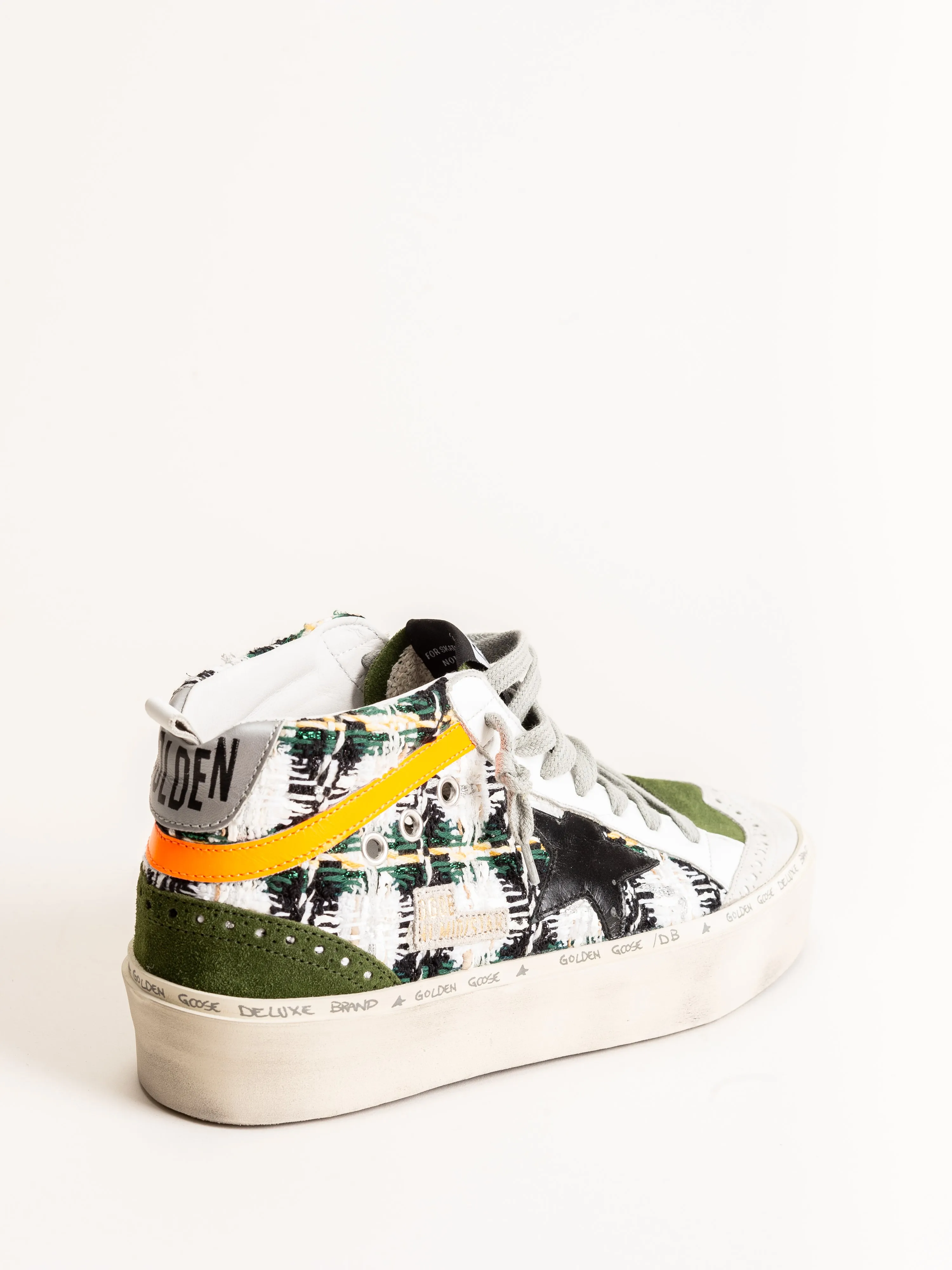 mid star platform sneaker - green boucle