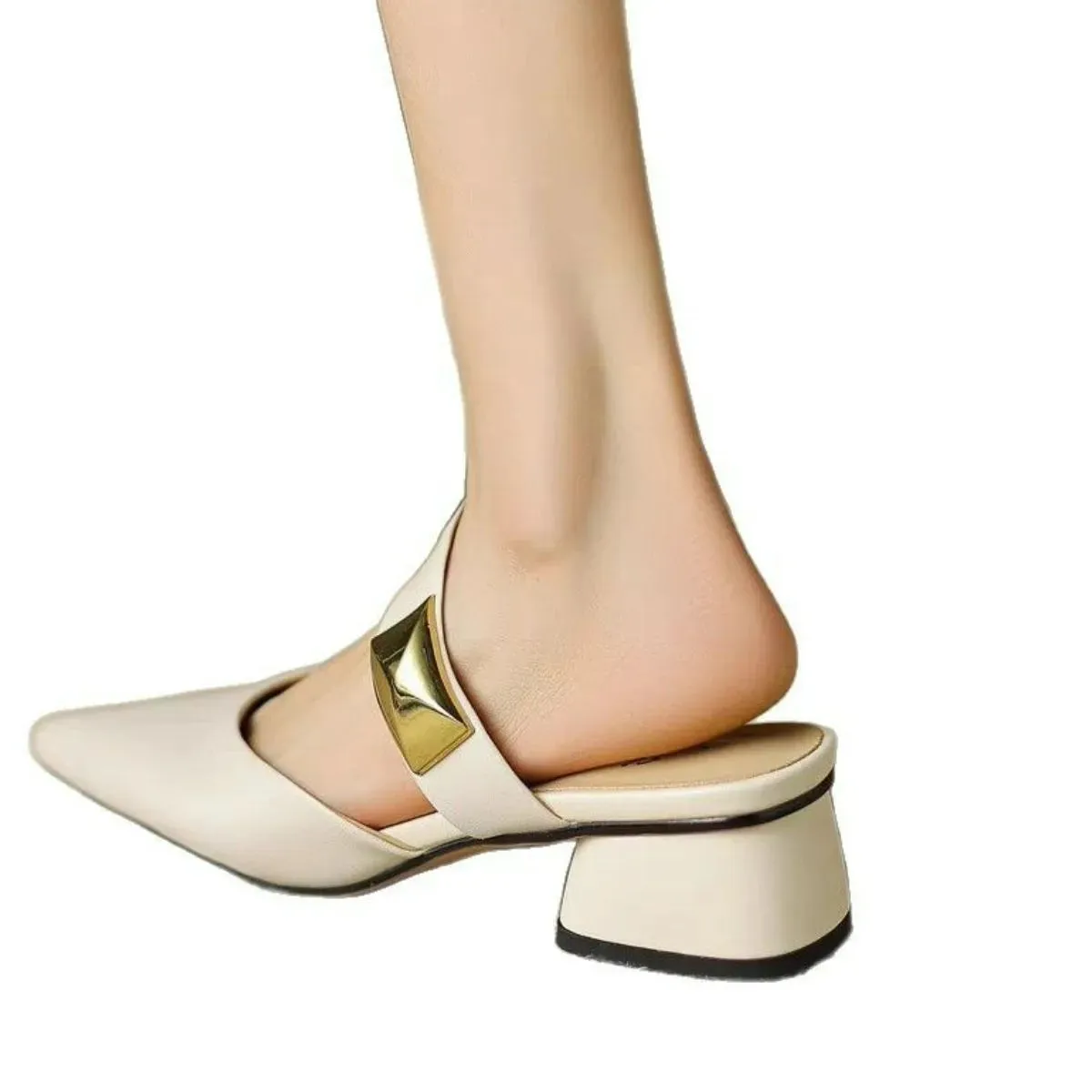 Point Toe Block Heels Sandals