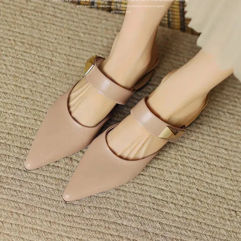 Point Toe Block Heels Sandals