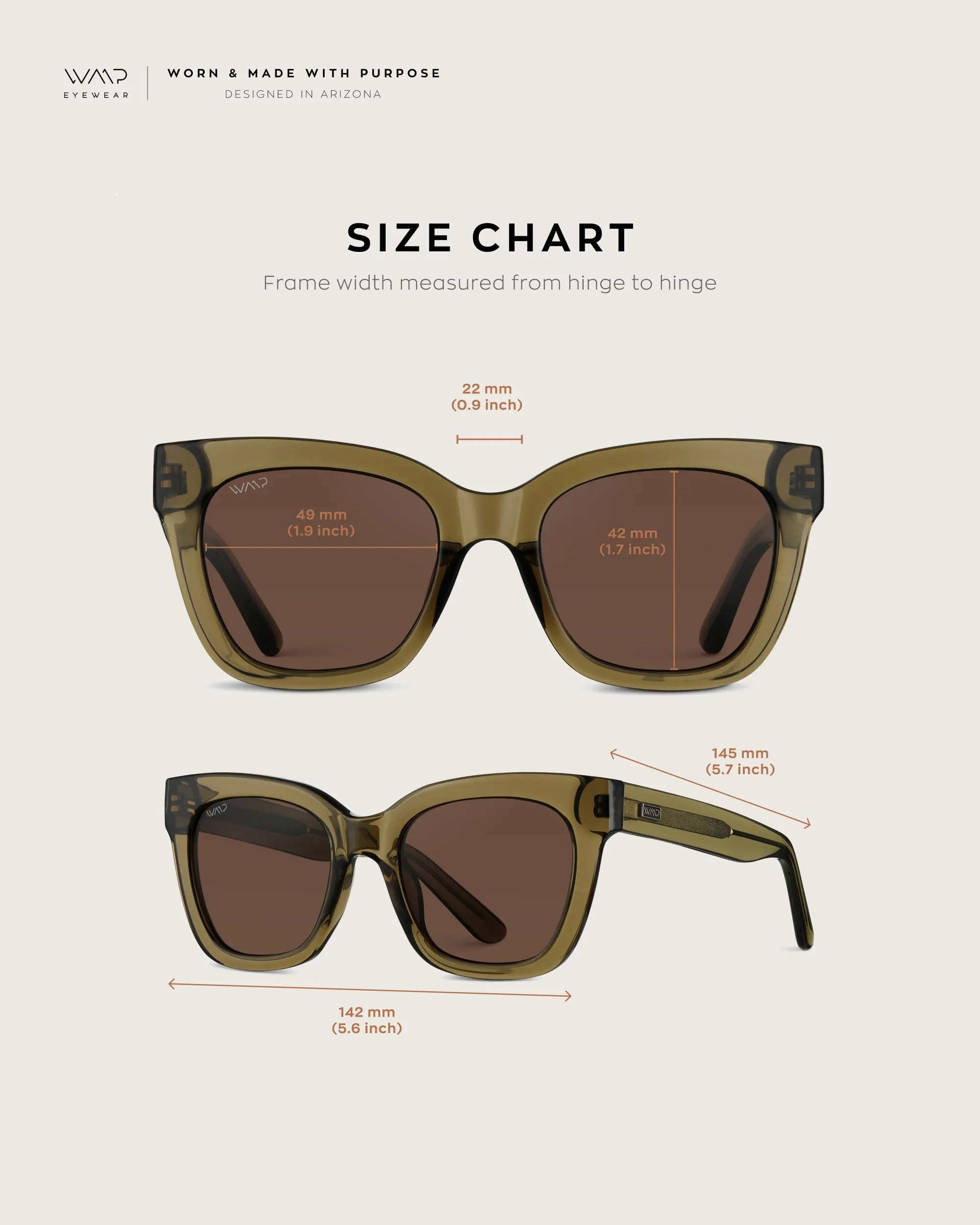 WearMe Pro Women's Polarized Large Square Sunglasses: Subtle Cat Eye Corners, Thick Frame & Modern Aesthetics (Khaki Crystal Green Frame/Brown Lens)
