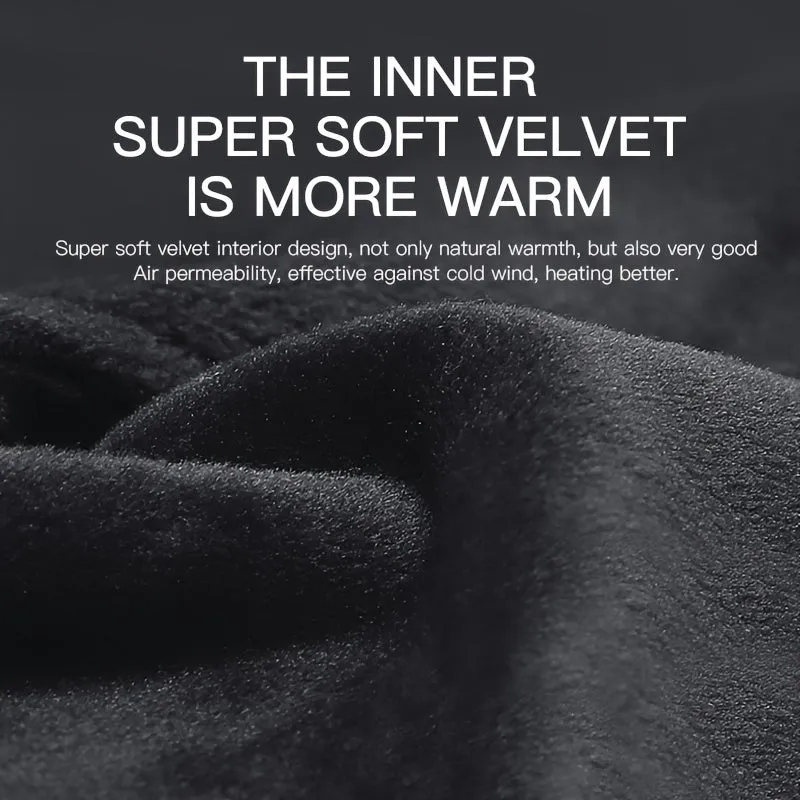 Winter Sports Touchscreen Gloves for Men and Women, Warm Velvet Lined Water-Resistant Windproof Gloves with Zip Closure, Anti-Lost Buckle, and Elastic Wrist for Skiing, Cycling - Perfect for Thanksgiving, Christmas, Halloween