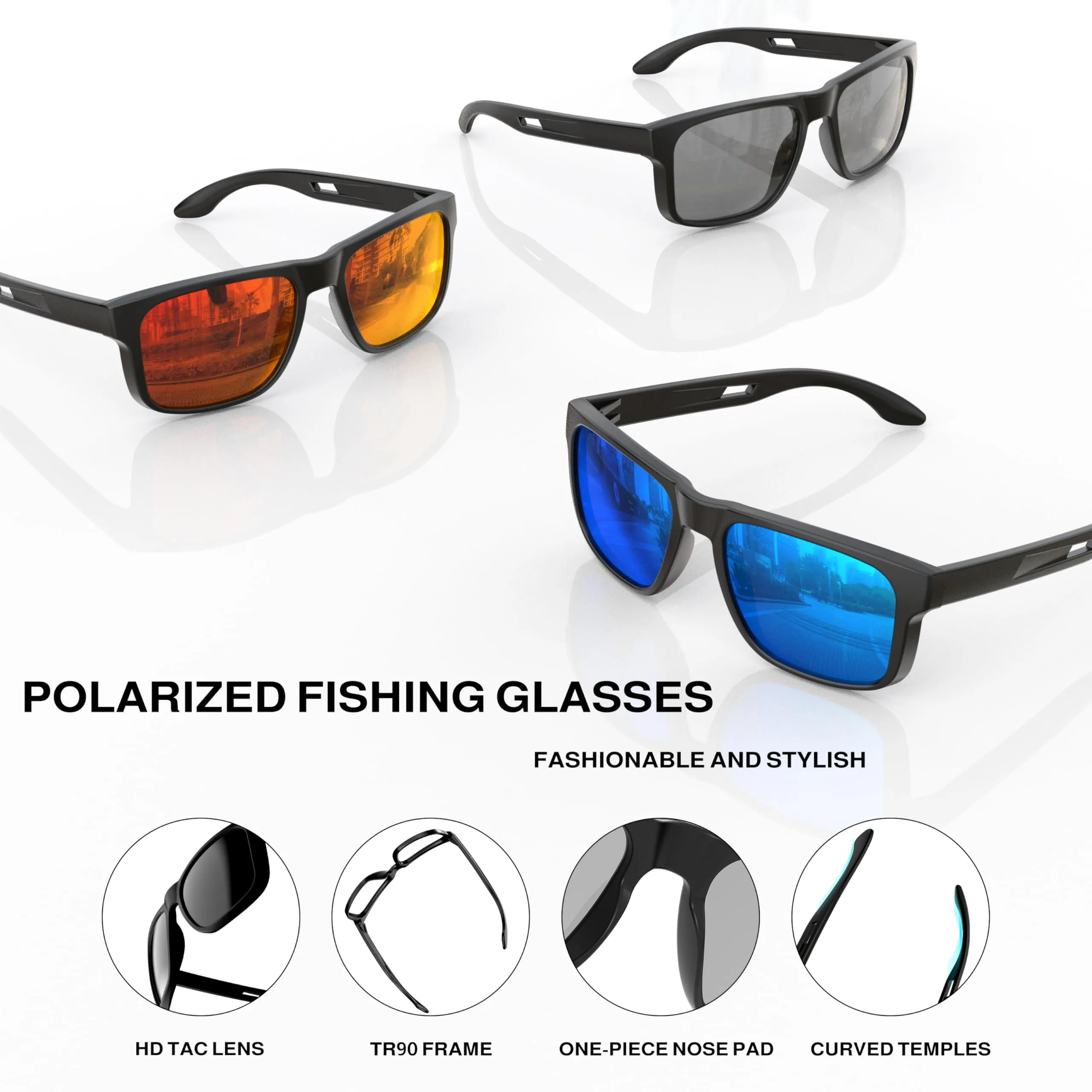 YOZISS Polarized Sunglasses for Men,Sports Sunglasses Floating,Lightweight Sun Glasses with UV Protection for Driving,Fishing,Kayaking,Surfing,Boating,Golf