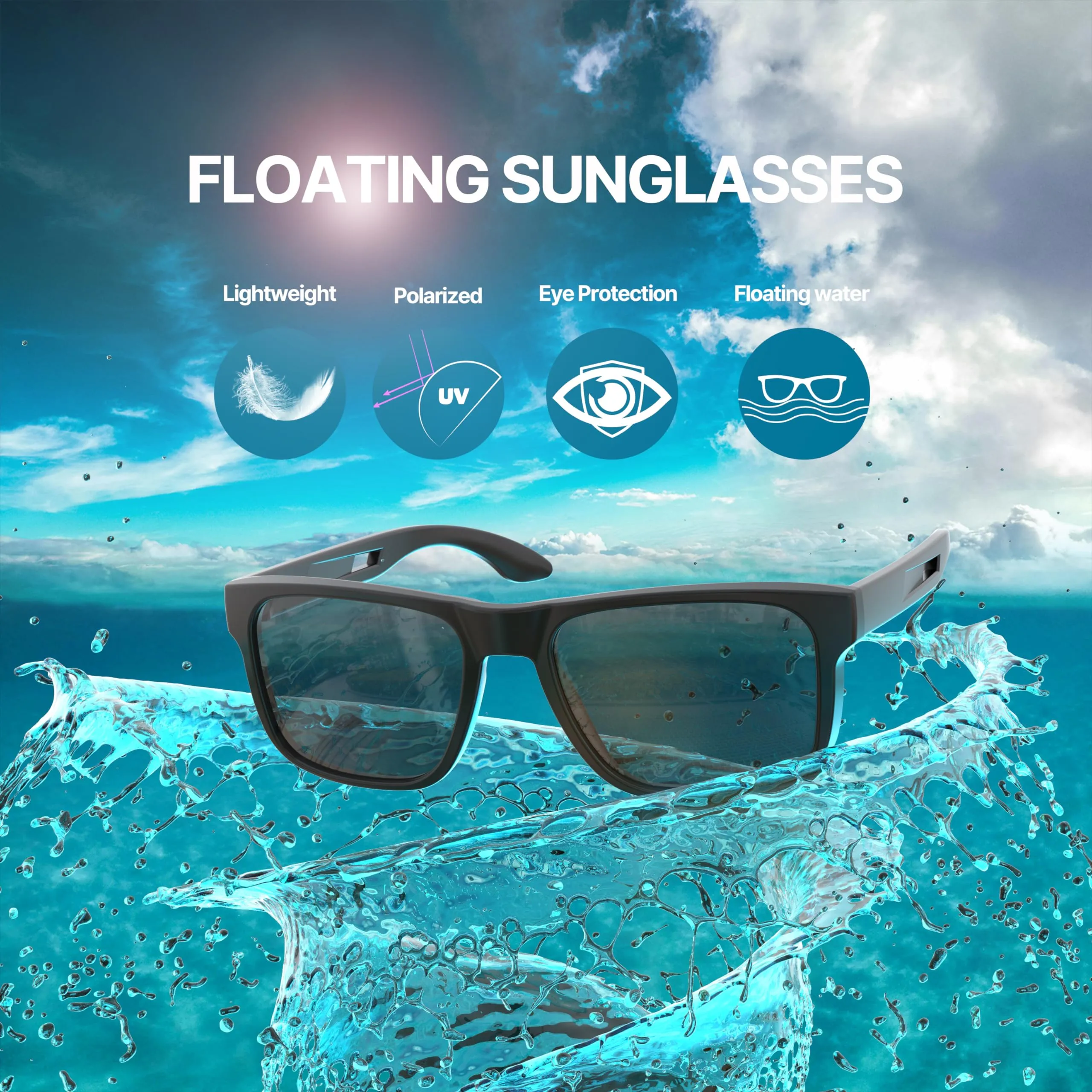 YOZISS Polarized Sunglasses for Men,Sports Sunglasses Floating,Lightweight Sun Glasses with UV Protection for Driving,Fishing,Kayaking,Surfing,Boating,Golf