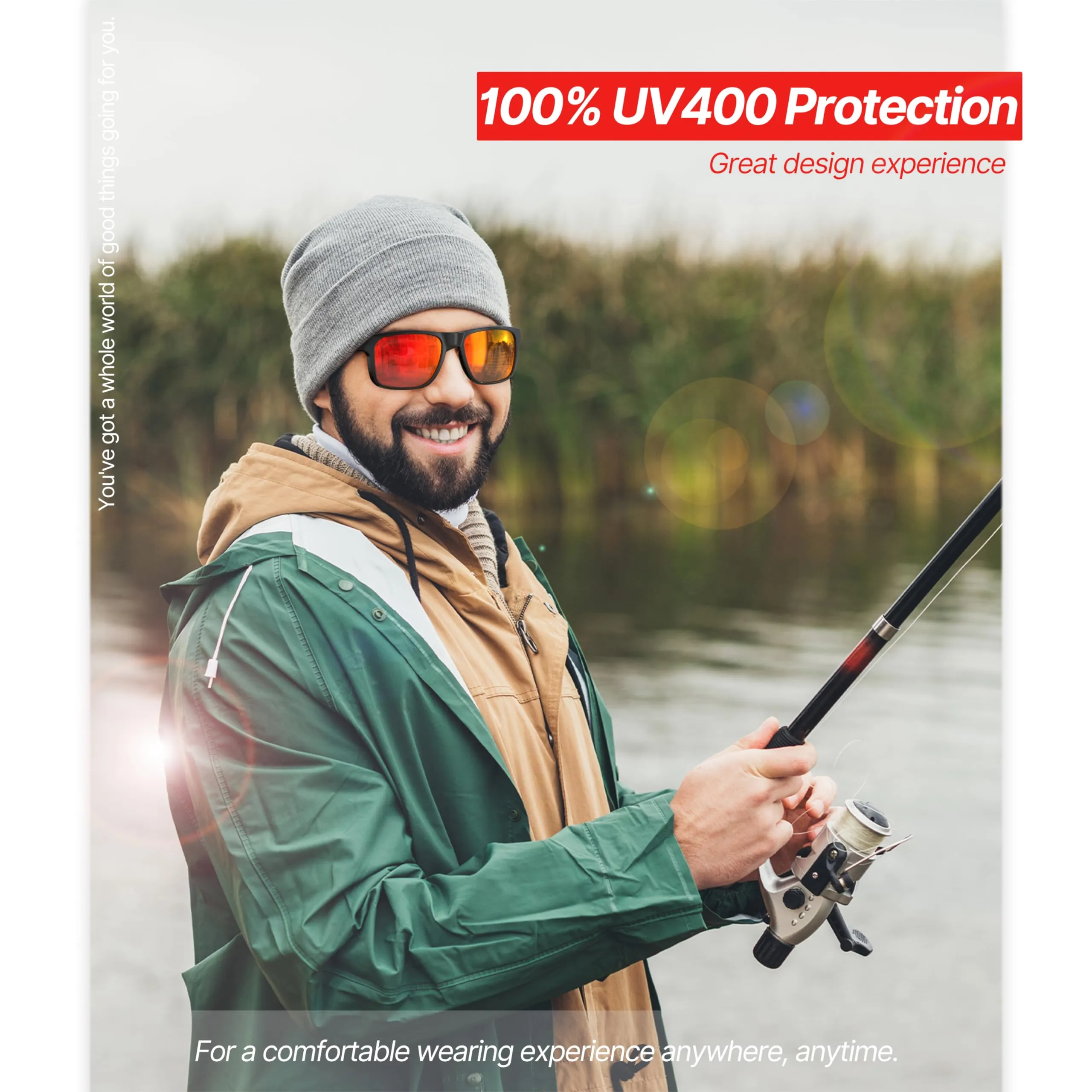 YOZISS Polarized Sunglasses for Men,Sports Sunglasses Floating,Lightweight Sun Glasses with UV Protection for Driving,Fishing,Kayaking,Surfing,Boating,Golf